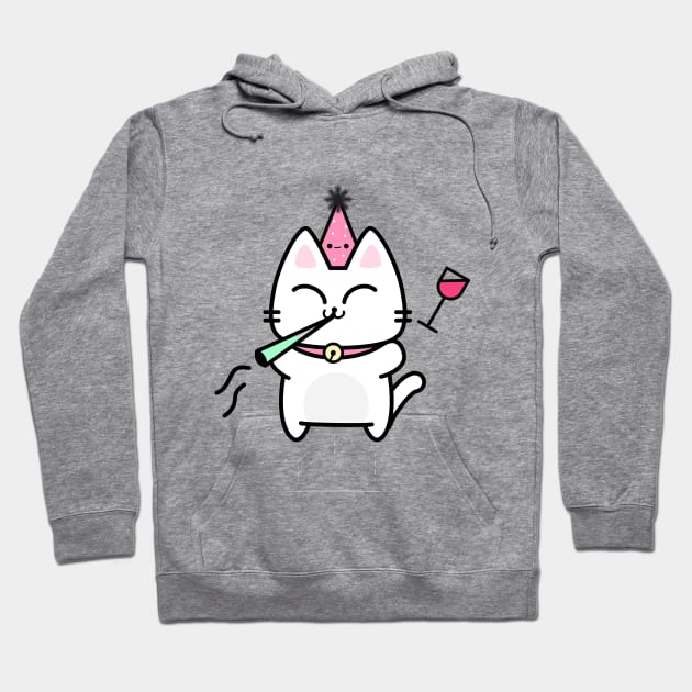 Party Cat Hoodie by plattercats